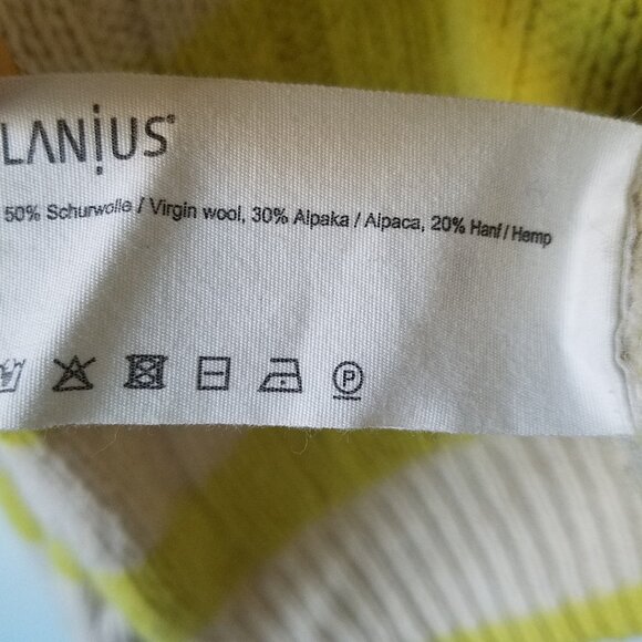 Lanius Wool Alpaca Blend Crew Neck Striped Relaxed Pull Over Sweater Size 36 - Picture 10 of 13